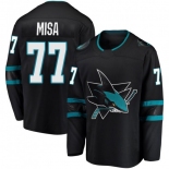 Men's San Jose Sharks #77 Michael Misa Alternate Black Jersey Men's San Jose Sharks #77 Michael Misa Alternate Black Jersey