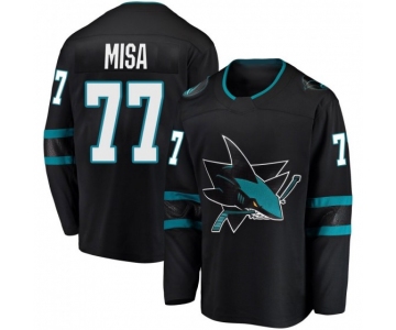 Men's San Jose Sharks #77 Michael Misa Alternate Black Jersey