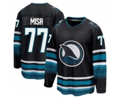Men's San Jose Sharks #77 Michael Misa Premier Black Breakaway Alternate Jersey Men's San Jose Sharks #77 Michael Misa Premier Black Breakaway Alternate Jersey