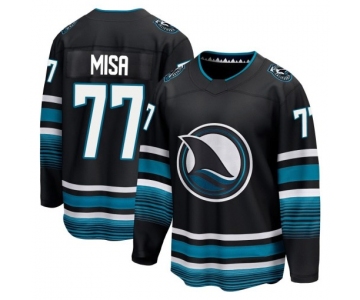 Men's San Jose Sharks #77 Michael Misa Premier Black Breakaway Alternate Jersey