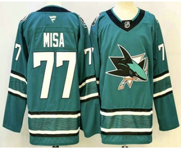 Men's San Jose Sharks #77 Michael Misa Teal Authentic Jersey