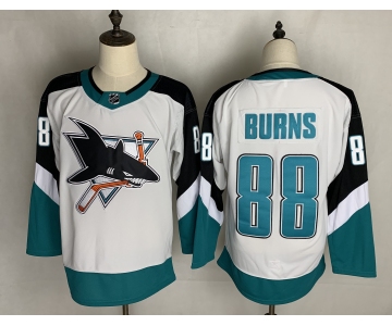 Men's San Jose Sharks #88 Brent Burns Authentic White 2021 New Hockey Jersey