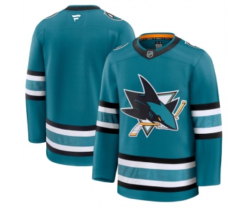 Men's San Jose Sharks Blank Teal 2024-25 Home Stitched Hockey Jersey