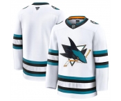 Men's San Jose Sharks Blank White 2024-25 Away Stitched Hockey Jersey