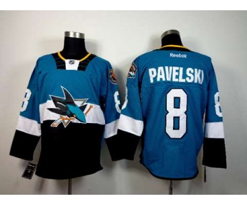 nhl jerseys san jose sharks #8 pavelski blue-black
