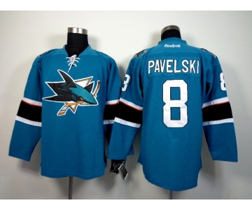 nhl jerseys san jose sharks #8 pavelski blue[2014 new stadium]