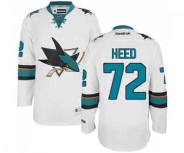 Women Reebok San Jose Sharks #72 Tim Heed Authentic White Away NHL Jersey
