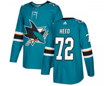 Youth Adidas San Jose Sharks #72 Tim Heed Authentic Teal Green Home NHL Jersey