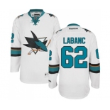 Youth Reebok San Jose Sharks #62 Kevin Labanc Authentic White Away NHL Jersey