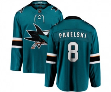 Youth San Jose Sharks #8 Joe Pavelski Fanatics Branded Teal Green Home Breakaway NHL Jersey
