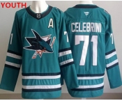 Youth san jose sharks #71 macklin celebrini teal authentic jersey Youth san jose sharks #71 macklin celebrini teal authentic jersey