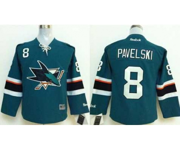 youth nhl jerseys san jose sharks #8 pavelski green[2014 new stadium]