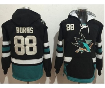 San Jose Sharks #88 Brent Burns Black Name & Number Pullover NHL Hoodie