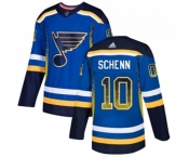 Adidas St. Louis Blues #10 Brayden Schenn Authentic Blue Drift Fashion NHL Jersey