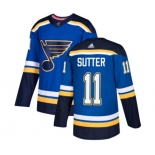 Adidas St. Louis Blues #11 Brian Sutter Premier Royal Blue Home NHL Jersey