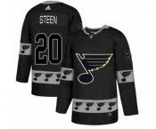 Adidas St. Louis Blues #20 Alexander Steen Authentic Black Team Logo Fashion NHL Jersey