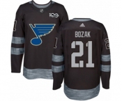 Adidas St. Louis Blues #21 Tyler Bozak Authentic Black 1917-2017 100th Anniversary NHL Jersey