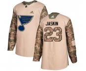 Adidas St. Louis Blues #23 Dmitrij Jaskin Authentic Camo Veterans Day Practice NHL Jersey