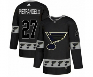 Adidas St. Louis Blues #27 Alex Pietrangelo Authentic Black Team Logo Fashion NHL Jersey