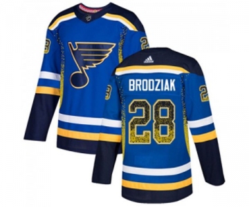 Adidas St. Louis Blues #28 Kyle Brodziak Authentic Blue Drift Fashion NHL Jersey