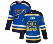 Adidas St. Louis Blues #29 Vince Dunn Authentic Blue Drift Fashion NHL Jersey