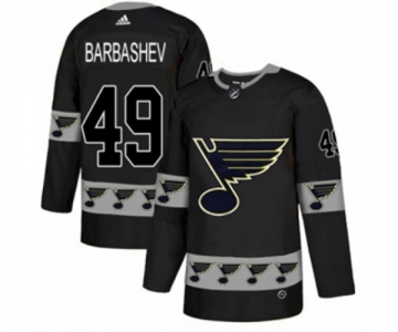 Adidas St. Louis Blues #49 Ivan Barbashev Authentic Black Team Logo Fashion NHL Jersey