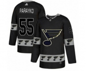 Adidas St. Louis Blues #55 Colton Parayko Authentic Black Team Logo Fashion NHL Jersey