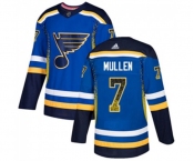 Adidas St. Louis Blues #7 Joe Mullen Authentic Blue Drift Fashion NHL Jersey