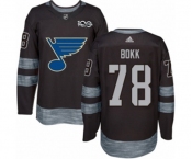 Adidas St. Louis Blues #78 Dominik Bokk Authentic Black 1917-2017 100th Anniversary NHL Jersey