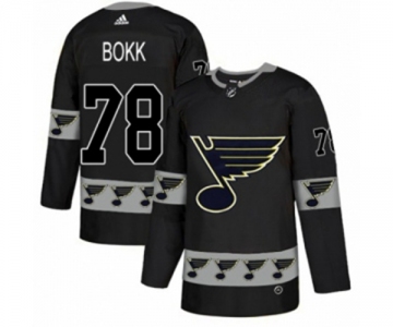 Adidas St. Louis Blues #78 Dominik Bokk Authentic Black Team Logo Fashion NHL Jersey