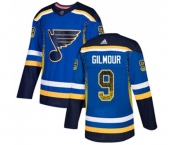 Adidas St. Louis Blues #9 Doug Gilmour Authentic Blue Drift Fashion NHL Jersey