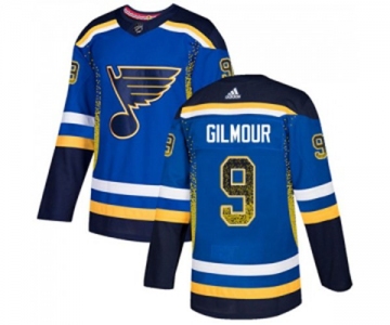 Adidas St. Louis Blues #9 Doug Gilmour Authentic Blue Drift Fashion NHL Jersey