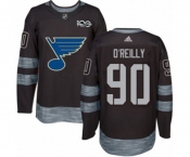 Adidas St. Louis Blues #90 Ryan O'Reilly Authentic Black 1917-2017 100th Anniversary NHL Jersey