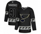 Adidas St. Louis Blues #91 Vladimir Tarasenko Authentic Black Team Logo Fashion NHL Jersey