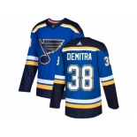 Men Adidas St. Louis Blues #38 Pavol Demitra Blue Home Authentic Stitched NHL Jersey