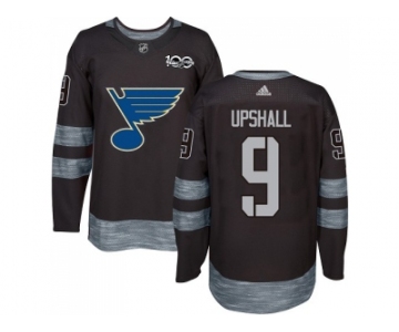 Men Adidas St.Louis Blues #9 Scottie Upshall Black 1917-2017 100th Anniversary Stitched NHL Jersey