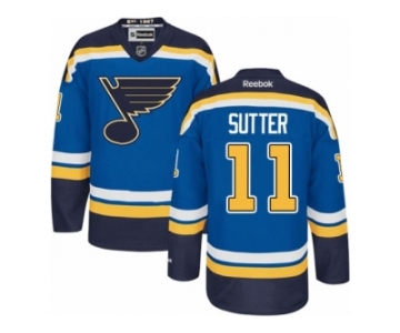 Men's Reebok St. Louis Blues #11 Brian Sutter Premier Royal Blue Home NHL Jersey