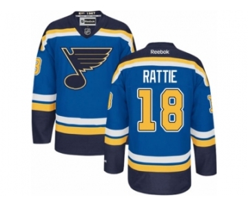 Men's Reebok St. Louis Blues #18 Ty Rattie Authentic Royal Blue Home NHL Jersey