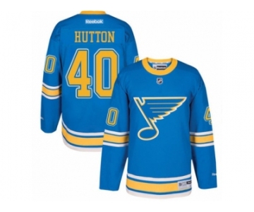 Men's Reebok St. Louis Blues #40 Carter Hutton Authentic Blue 2017 Winter Classic NHL Jersey