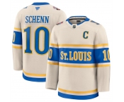 Men's St. Louis Blues #10 Brayden Schenn Cream 2024-25 Winter Classic Stitched Hockey Jersey