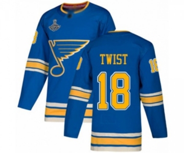 Men's St. Louis Blues #18 Tony Twist Authentic Navy Blue Alternate 2019 Stanley Cup Champions Hockey Jersey