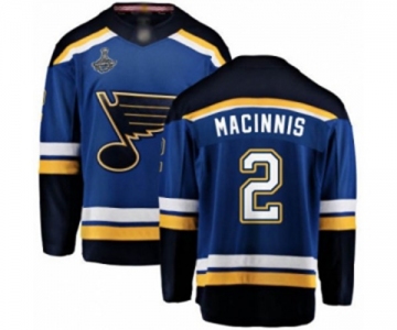 Men's St. Louis Blues #2 Al Macinnis Fanatics Branded Royal Blue Home Breakaway 2019 Stanley Cup Champions Hockey Jersey
