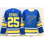 Men's St. Louis Blues #25 Jordan Kyrou Blue 2025 Stitched Hockey Jersey Men's St. Louis Blues #25 Jordan Kyrou Blue 2025 Stitched Hockey Jersey