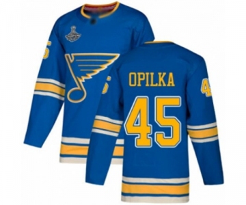 Men's St. Louis Blues #45 Luke Opilka Authentic Navy Blue Alternate 2019 Stanley Cup Champions Hockey Jersey