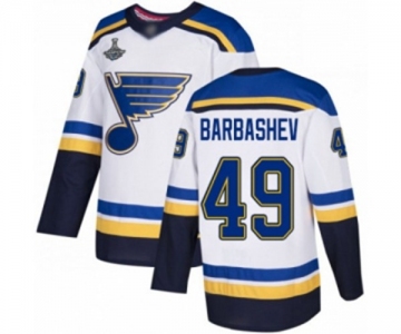 Men's St. Louis Blues #49 Ivan Barbashev Authentic White Away 2019 Stanley Cup Champions Hockey Jersey