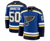 Men's St. Louis Blues #50 Jordan Binnington Blue 2024-25 Home Stitched Hockey Jersey