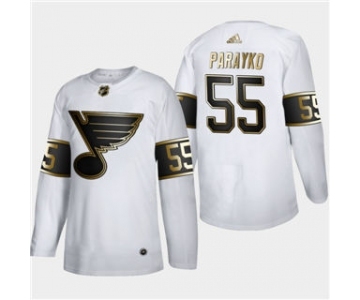 Men's St. Louis Blues #55 Colton Parayko White Golden Edition Limited Stitched Hockey Jersey