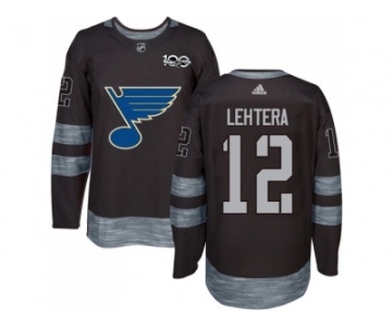 St. Louis Blues #12 Jori Lehtera Black 1917-2017 100th Anniversary Stitched NHL Jersey