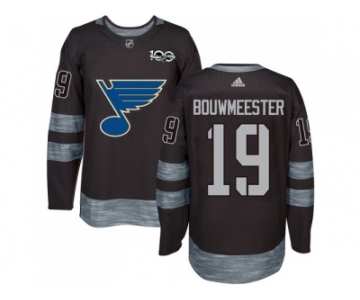 St. Louis Blues #19 Jay Bouwmeester Black 1917-2017 100th Anniversary Stitched NHL Jersey