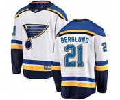 St. Louis Blues #21 Patrik Berglund Fanatics Branded White Away Breakaway NHL Jersey
